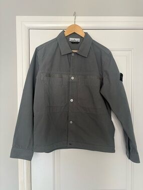 Stone Island Slate Gray Lightweight Button-Up Jacket